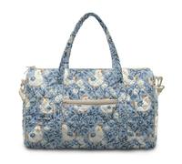 TSOVTHRID Cartoon Chick Floral Gym Tote Bag Floral Lightweight Weekender Bags with Zipper Closure Blue Travel Duffle Bags Portable Airplane Bags with Luggage Sleeve