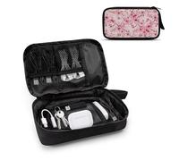 TSOVTHRID Cherry Blossom Print Electronics Accessories Organizer Pouch Bag for Women Tech Pouch Accessories Carry Storage Cable Organizer Bag Small Cable Organizer Bag for Essentials