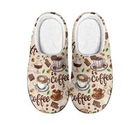 TSOVTHRID Coffee Cups Womens House Shoes Slippers Cozy Fuzzy Women Size 7-8 Indoor Outdoor Scuff Slippers Memory Foam Home Shoes Interior Warm Plush