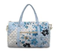TSOVTHRID Dragonfly Womens Weekender Travel Bag Floral Overnight Luggage Bag Quilted Blue Carry on Bags for Sport Yoga Lightweight Travel Duffel Tote