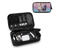 TSOVTHRID Horse Cherry Blossom Print Electronics Organizer Travel Case for Women Cable Organizer for Essentials Cord Travel Organizer Travel Essentials for Charger Cable Phone Flash Drive