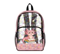 TSOVTHRID Math Axolotl Clear Backpack for 3rd Grade Girls Cute for School Pink Backpack for School Girls 4th Grade Front Pocket School Bags Casual Travel Rucksack 17 Inch