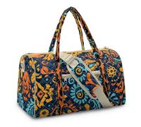 TSOVTHRID Retro Pattern Girls Quilted Dance Duffle Bag Casual Overnight Bags with Adjustable Strap Large Capacity Weekender Duffel Bag Airplane Bags for Women