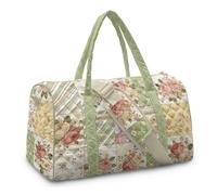 TSOVTHRID Rose Patchwork Womens Weekender Travel Bag Light Green Airplane Duffel Bags with Adjustable Strap Lightweight Overnight Garment Bags Quilted