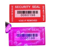TSPC SECSEAL 100pcs 25x50mm Fluorescent Mark Total Transfer Security Tamper Evident Anti Counterfeit Tamper Proof Stickers Labels Seals (1x2 Inches,Barcode,Matte Red)
