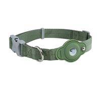 TSPRO Dog Collar with Airtag Holder, Adjustable Collars for Large Dogs and Quick Release Buckle, Durable and Breathable for Walking, Running, Training (Green Size 3)