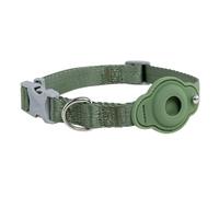 TSPRO Dog Collar with Airtag Holder, Adjustable Collars for Medium Dogs and Quick Release Buckle, Durable and Breathable for Walking, Running, Training (Green Size 2)