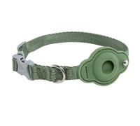 TSPRO Dog Collar with Airtag Holder, Adjustable Collars for Small Dogs and Quick Release Buckle, Durable and Breathable for Walking, Running, Training (Green Size 1)