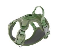TSPRO Dog Harness with Airtag Holder, Adjustable No - Pull Dog Vest Harness with Soft Handle, Durable, Heavy Duty, Reflective for Medium Dogs (Green Size 4)