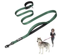 TSPRO Hands Free Dog Lead with Safety Padded Handle and Metal Buckle, Adjustable Dog Leash for Medium to Large Dogs, Durable and Comfortable for Walking & Running (Tactical Green)