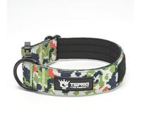 TSPRO Premium Dog Collar with Patch and Heavy Duty Quick Release Metal Buckle, Durable, Adjustable and Thick Dog Collars for Medium to Large Dogs (Camo Green M)