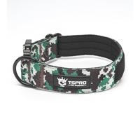 TSPRO Premium Dog Collar with Patch and Heavy Duty Quick Release Metal Buckle, Durable, Adjustable and Thick Dog Collars for Medium to Large Dogs (Camo Cyan M)