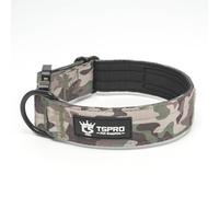 TSPRO Premium Dog Collar with Patch and Heavy Duty Quick Release Metal Buckle, Durable, Adjustable and Thick Dog Collars for Medium to Large Dogs (Military Green L)