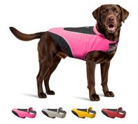 TSPRO Premium Dog Raincoat for Small/Medium Dogs, Waterproof Nylon, Reflective Strips, Easy to Put On/Off, Adjustable Hook & Loop Fastener, Leash Hole for Walks (Pink, L)
