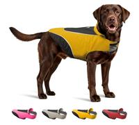 TSPRO Premium Dog Raincoat for Small/Medium Dogs, Waterproof Nylon, Reflective Strips, Easy to Put On/Off, Adjustable Hook & Loop Fastener, Leash Hole for Walks (Yellow, L)