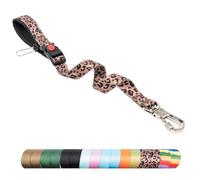 TSPRO Premium Short Dog Lead, Adjustable Dog Leash with Sturdy Anti-Slip Buckle for Large Dogs, Comfortable Padded Handle, 20 Inches for Safe Walking & Training (Leopard Print)