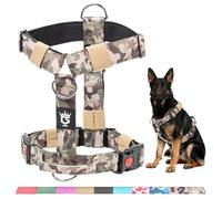 TSPRO Premium Ultraresistant No Pull Dog Harness for Medium to Large Dogs, Heavy Duty, Adjustable with Quick-Release Buckle & Padded Handle, for Walking, Hiking, Running (Military Green S)