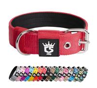 TSPRO Tactical Dog Collar 1.25 Inch Wide Thick Dog Collars with Heavy Duty Metal Buckle, Durable, Strong, Adjustable for Small Dogs (Red S)