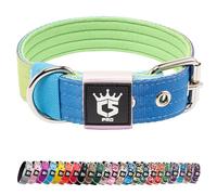 TSPRO Tactical Dog Collar 1.25 Inch Wide Thick Dog Collars with Heavy Duty Metal Buckle, Durable, Strong, Adjustable for Small Dogs (Rainbow S)