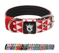TSPRO Tactical Dog Collar 1.25 Inch Wide Thick Dog Collars with Heavy Duty Metal Buckle, Durable, Strong, Adjustable for Small Dogs (Geometric S)