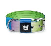 TSPRO Tactical Dog Collar 1.5 Inch Wide Thick Dog Collars with Heavy Duty Metal Buckle, Durable, Strong, Adjustable for Medium to Large Dogs (Rainbow L)