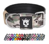 TSPRO Tactical Dog Collar 1.5 Inch Wide Thick Dog Collars with Heavy Duty Metal Buckle, Durable, Strong, Adjustable for Medium to Large Dogs (Military Green M)