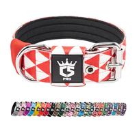 TSPRO Tactical Dog Collar 1.5 Inch Wide Thick Dog Collars with Heavy Duty Metal Buckle, Durable, Strong, Adjustable for Medium to Large Dogs (Geometric L)