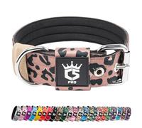 TSPRO Tactical Dog Collar 1.5 Inch Wide Thick Dog Collars with Heavy Duty Metal Buckle, Durable, Strong, Adjustable for Medium to Large Dogs (Leopard Print L)