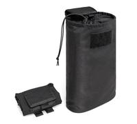 TSPRO Tactical Dump Pouch Molle Belt Pouch Heavy Duty Foldable Drawstring Bag for Hiking Camping Outdoor (Black)
