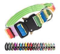 TSPRO Tactical Premium Dog Collar with Handle & Heavy Duty Quick Release Metal Buckle, Adjustable Thick Strong Collar for Medium Large Dogs (Multicolor, M)