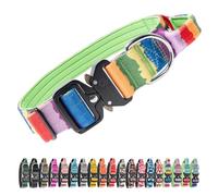 TSPRO Tactical Premium Dog Collar with Handle & Heavy Duty Quick Release Metal Buckle, Adjustable Thick Strong Collar for Medium Large Dogs (Multicolor, L)