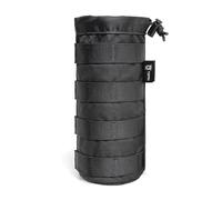 TSPRO Tactical Water Bottle Molle Pouch Durable Lightweight Drawstring Holder for Camping Hiking Bushcraft (Black)