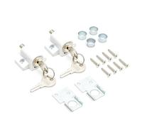 TSS 2 Pcs Sliding Patio Door Lock, Sliding Door Lock for Additional Security. Supplied with Fixtures and Fittings. Universal Lock Suitable for Most Door Types., 45 x 47 x 25mm (White)