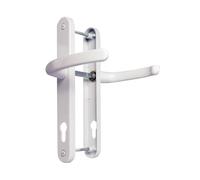 TSS 92mm UPVC Door Handle with 210mm Centre Screw on Backplate 242x34 White