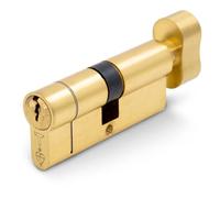 TSS Brass High Security TS007 1* Thumbturn Euro Cylinder, British Standard, Insurance Approved Supplied with 3 Keys Door Locks. Key & Turn Brass (35mm Internal x 40mm External (75mm Total))