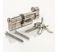 TSS High Security TS007 1 Star Thumbturn Euro Cylinder Lock, British Standard, Insurance Approved Barrel Lock and Key Sets. UPVC Door Locks. (45mm Turn Side x 55mm External (100mm Total))