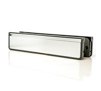 TSS Letterplate 12" in Polished Silver, Telescopic Sleeved Letter Box for uPVC Doors with 40mm to 80mm Thickness. 12 Inch Letterbox for upvc Door in Polished Silver