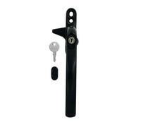 TSS Locking Cockspur Window Handle - UPVC Window Handle Replacement - Lockable Window Handles for Double Glazing - 12mm or 21mm Step Height - Left or Right Hand (Black, 12mm / Right Hand)
