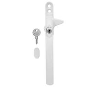 TSS Locking Cockspur Window Handle - UPVC Window Handle Replacement - Lockable Window Handles for Double Glazing - 12mm or 21mm Step Height - Left or Right Hand (White, 21mm / Left Hand)