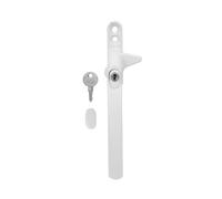 TSS Locking Cockspur Window Handle - UPVC Window Handle Replacement - Lockable Window Handles for Double Glazing - 12mm or 21mm Step Height - Left or Right Hand (White, 12mm / Left Hand)
