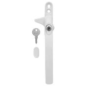 TSS Locking Cockspur Window Handle - UPVC Window Handle Replacement - Lockable Window Handles for Double Glazing - 12mm or 21mm Step Height - Left or Right Hand (White, 21mm / Right Hand)