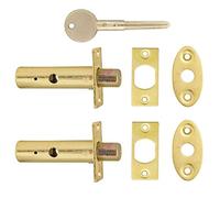 TSS Mortice Rack Bolt 60mm Brass x2 with Key