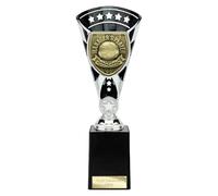 TSS Trophy Superstore Cobra Star Black Football Trophy - Manager's Player - Free Engraving - 255mm (plate G)