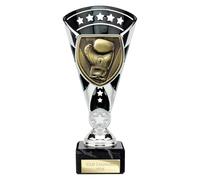 TSS Trophy Superstore Cobra Star Boxing Trophy - Black & Silver - Free Engraving - 210mm (p.C)
