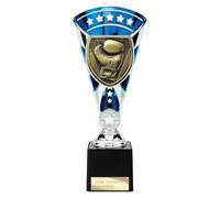 TSS Trophy Superstore Cobra Star Boxing Trophy - Blue & Silver - Free Engraving - 230mm (p.F)