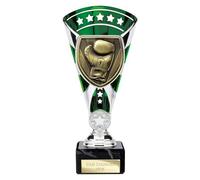 TSS Trophy Superstore Cobra Star Boxing Trophy - Green & Silver - Free Engraving - 210mm (p.C)
