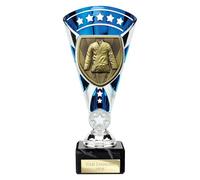 TSS Trophy Superstore Cobra Star Martial Arts Trophy - Blue & Silver - Free Engraving - 210mm (p.C)