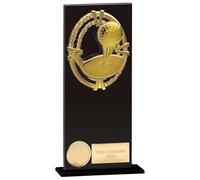 TSS Trophy Superstore Maverick Fusion Black Glass Golf Trophy - Free Engraving - 200mm (p.E)
