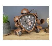 TSS Trophy Superstore Retro Robot Shaped Table Clock, 26cm Tall, Copper Finish