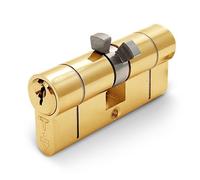 TSS - TS007 High Security - Twin Cam Euro Cylinder - 35/35mm - Split Cam to Suit Banham 363 Type Mortice Lock Case. Supplied with 3 Keys - British Standard (Brass)
